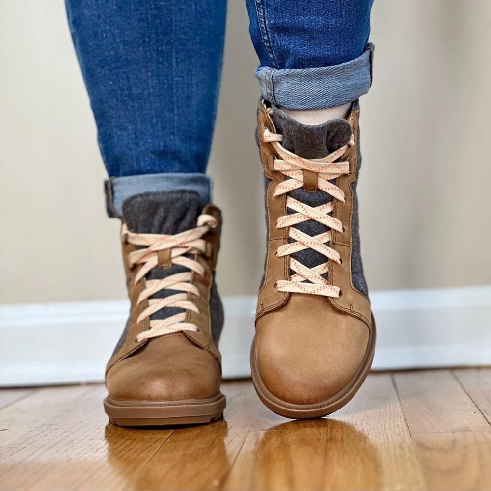 242 | Sorel Evie 2 Women’s Lace Boots Wedge Sneakers Athletic Casual Shoe - Picture 11 of 12